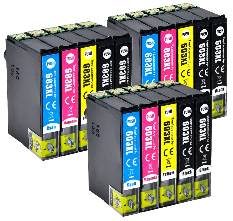 Atrament Originalex 603 XL T603 T-603 pre Epson čierna (čierna), červená (purpurová), modrá (azúrová), sada, žltá (žltá)